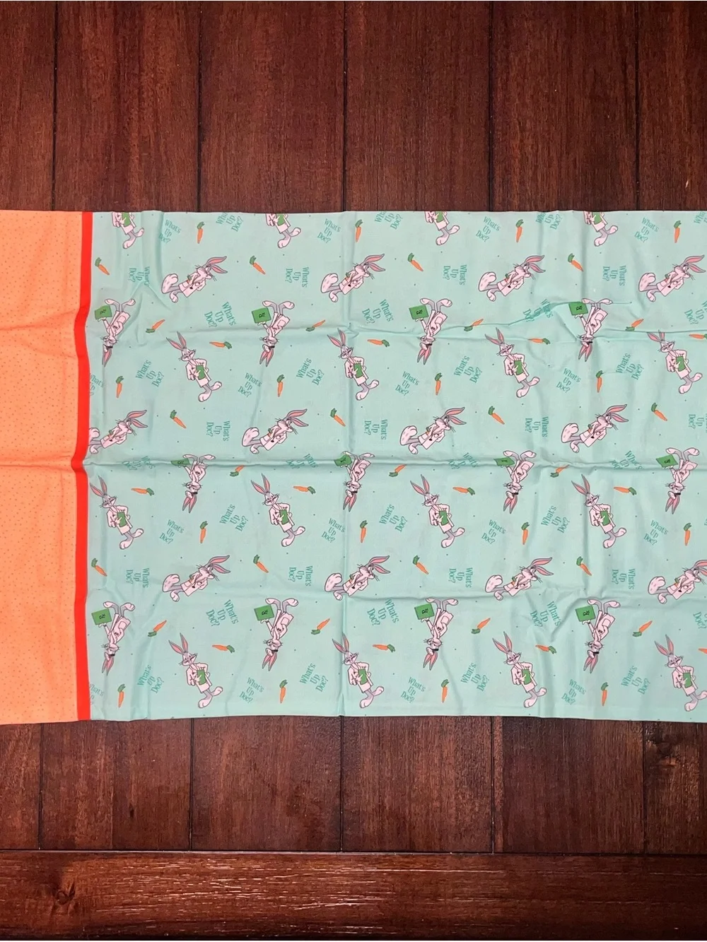 Handmade Bugs Bunny Mint Green Orange Single Pillowcase